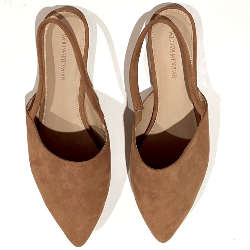 🆕 WHO WHAT WEAR faux suede sling back flats